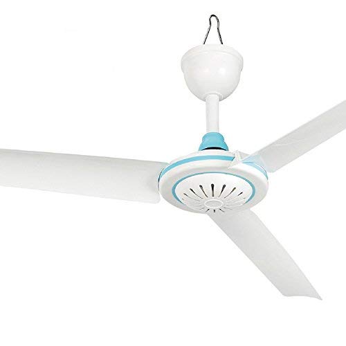 Etbotu DC 12V Low-voltage Ceiling Hanging Fan Household Camping Electrical Fan White and blue