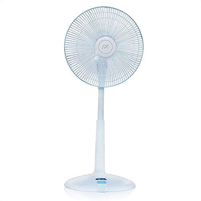 14 Oscillating Pedestal Stand Fan with Remote Control, High Performance, White by Sunpentown