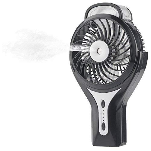 EMDMAK Mini Handheld Cooling USB Misting Fan with Rechargeable Battery for Home Office and Travel (Black)