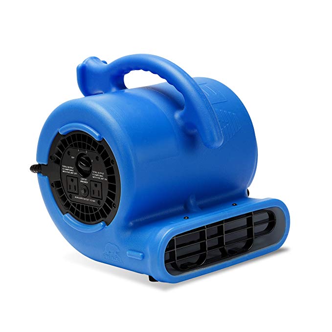 B-Air VP-25 1/4 HP 900 CFM Air Mover for Water Damage Restoration Carpet Dryer Floor Blower Fan Home and Plumbing Use, Blue