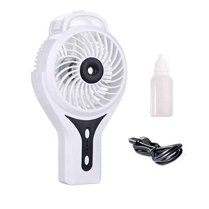 Handheld Misting Fan Rechargeable Battery Portable Car Air Ven Mount Mini Usb Personal Cooling Mist Air Humidifier,Water Spray Fan With Automotive Holder For Mister Beauty Stroller Outdoor Desktop Fan