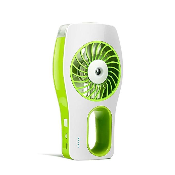 Fritesla USB Mini Misting Fan with Personal Cooling Humidifier (Green)
