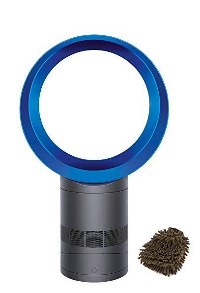 AM06 10 In. Oscillating Personal Fan with Remote, Dyson Table Air Multiplier, Bladeless (Complete Set) w/ Gift: Premium Microfiber Cleaner