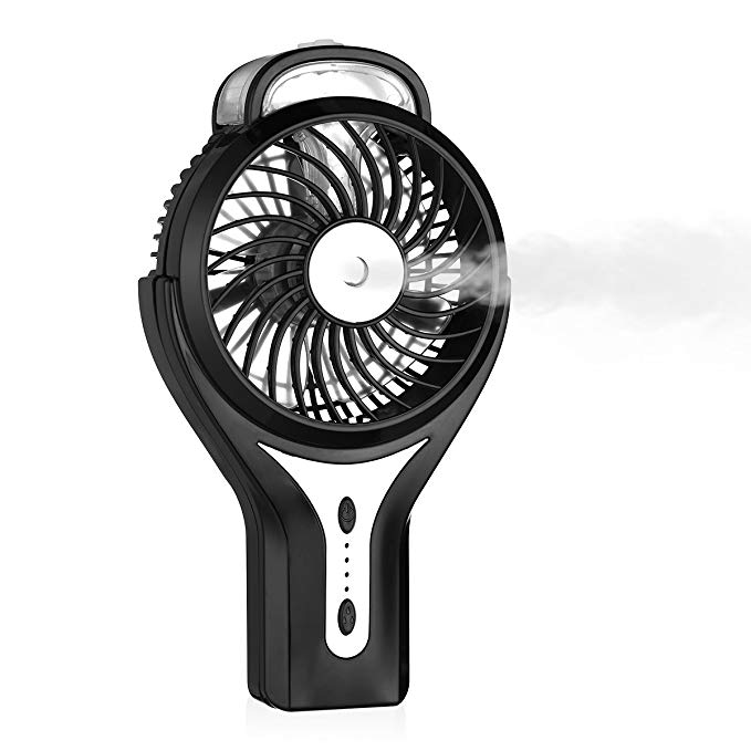 isYoung Rechargeable Handheld USB Misting Fan (Black)