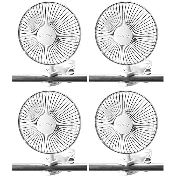 Air King 6 Inch Commercial 120V Personal Clip On Fan Air Circulator (4 Pack)