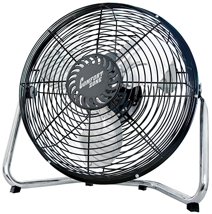 Comfort Zone High Velocity Cradle Fan | 3 Speed, 12 Inch Fan with All Metal Construction